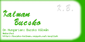 kalman bucsko business card